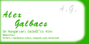 alex galbacs business card